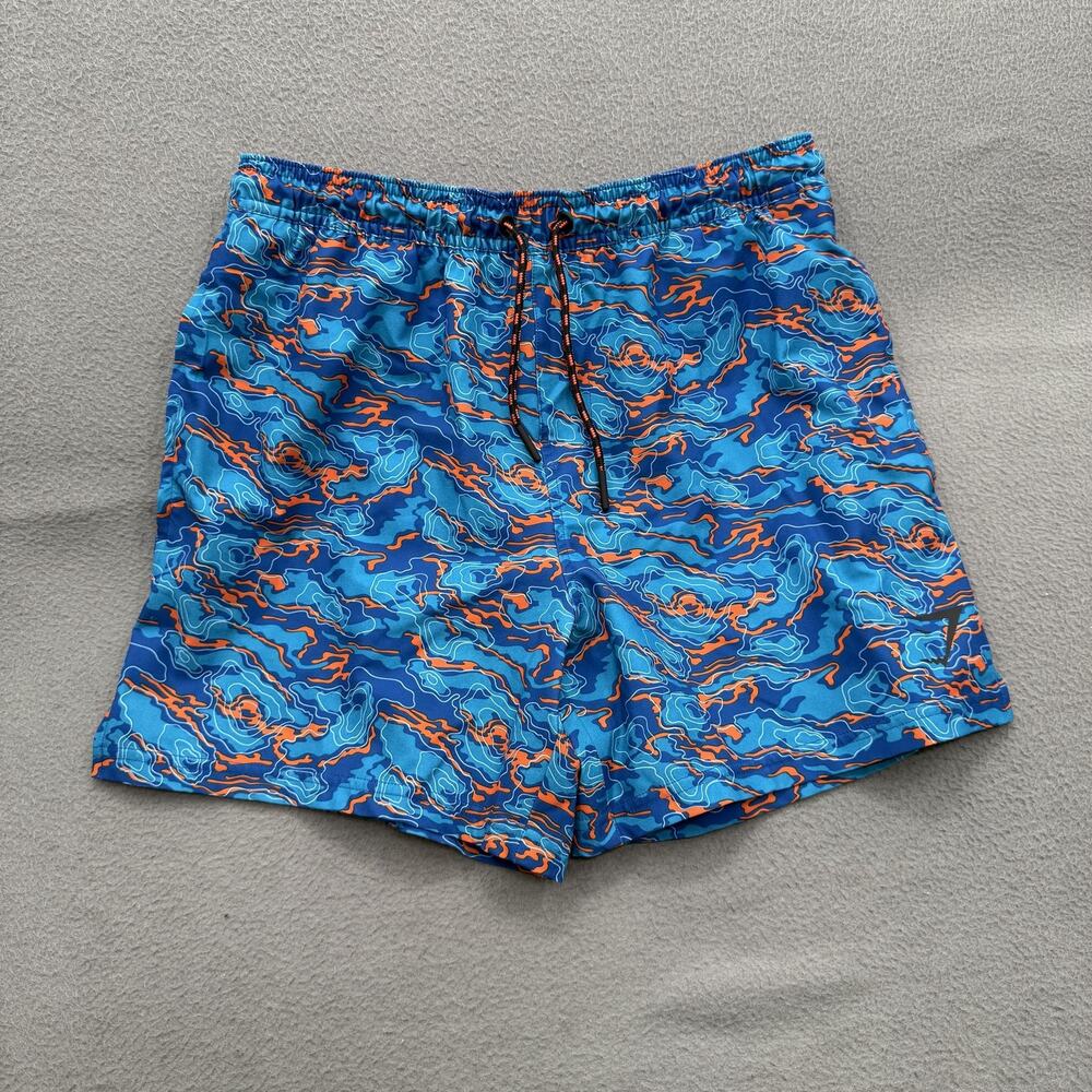 Gymshark Shorts Mens Small Blue Orange Swim Trunks Mesh Lined Drawstring‎ Beach
